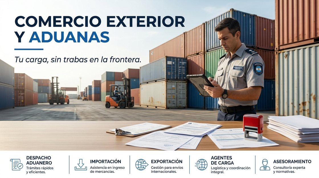 Zona aduanera de un puerto con contenedores en inspección y documentación de embarque
