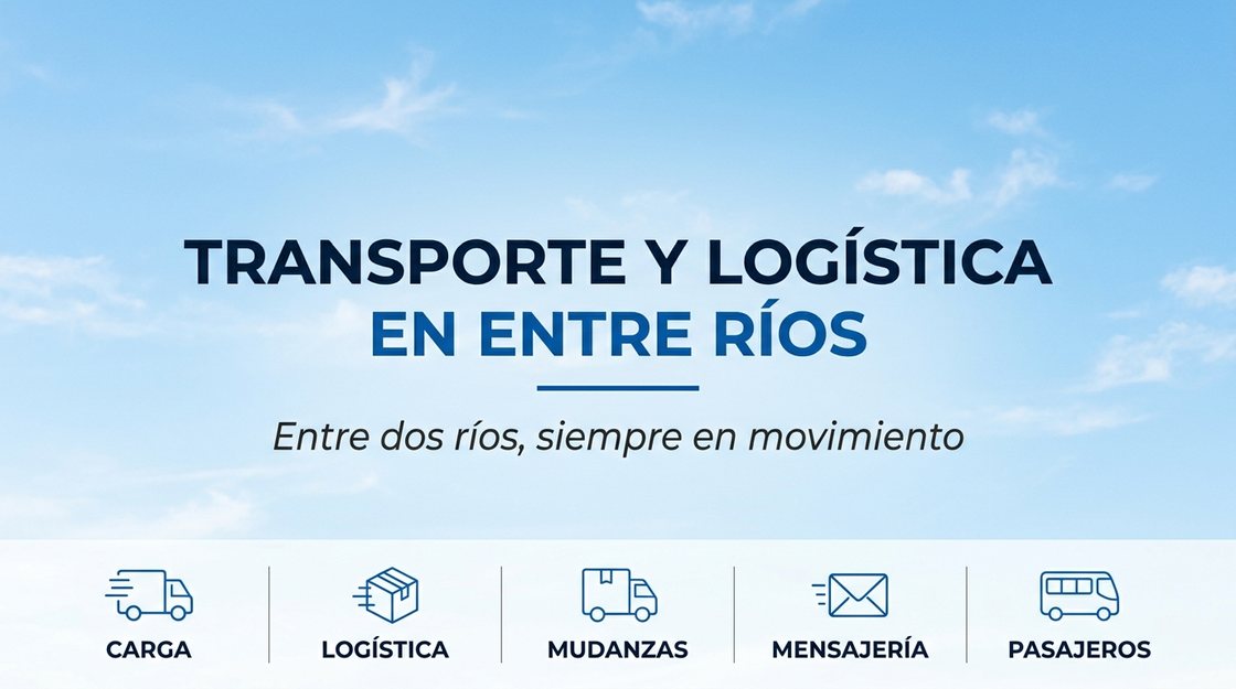 Ruta entrerriana bordeada de palmeras, con un camión y el río Paraná de fondo