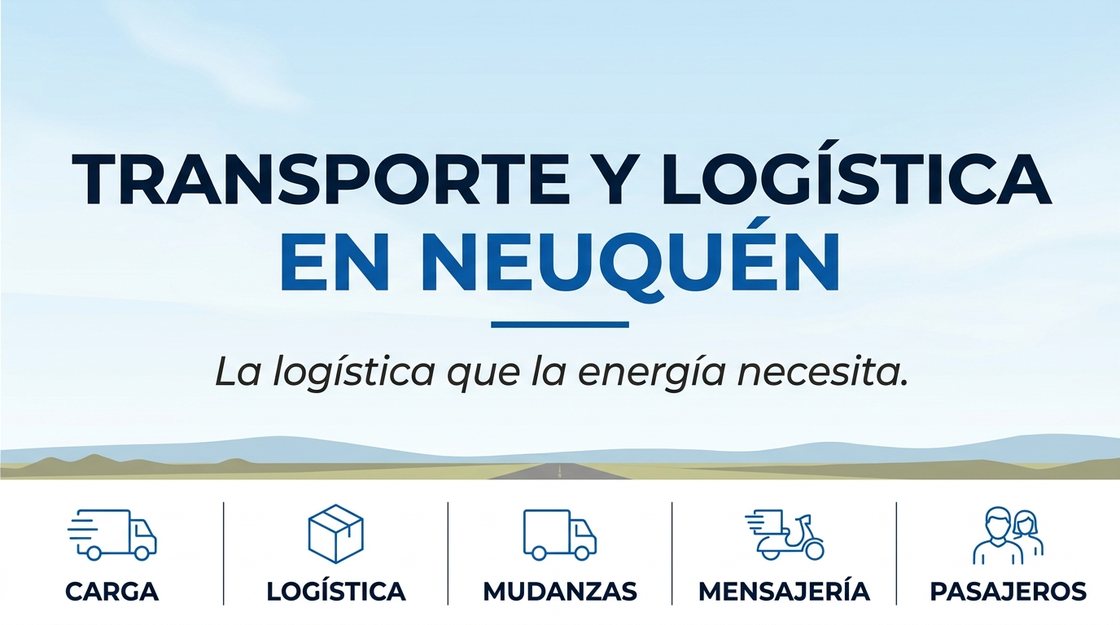 Camiones de servicios petroleros sobre una ruta neuquina, entre bardas y meseta